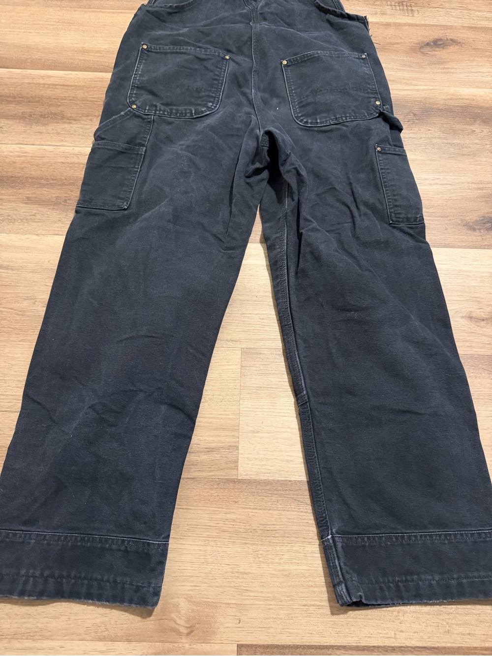 Carhartt Double Knee Unlined Duck Bib Overall Mens 34x32 Black Canvas 102776-001 - Picture 6 of 8